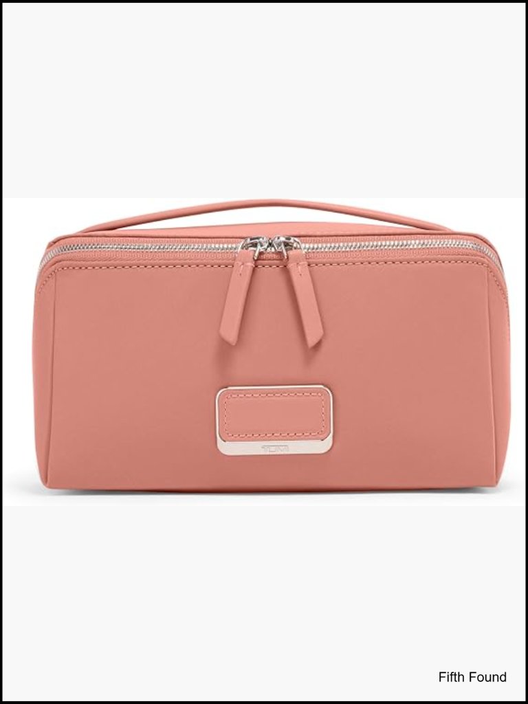 Nylon Lay-Flat Cosmetic Case With Wipeable Lining And Multiple Pockets